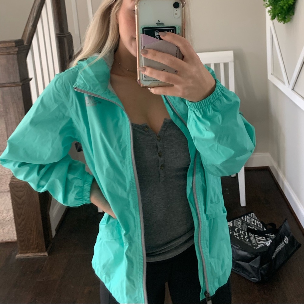 Teal North Face Windbreaker